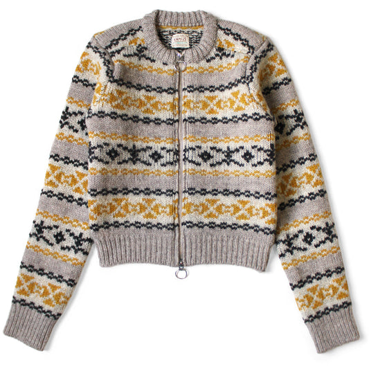 Kapital 3G Wool Yellowknife Fair Isle Zip Short Cardigan