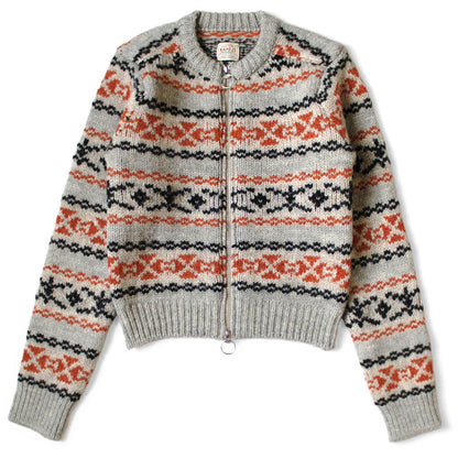 Kapital 3G Wool Yellowknife Fair Isle Zip Short Cardigan