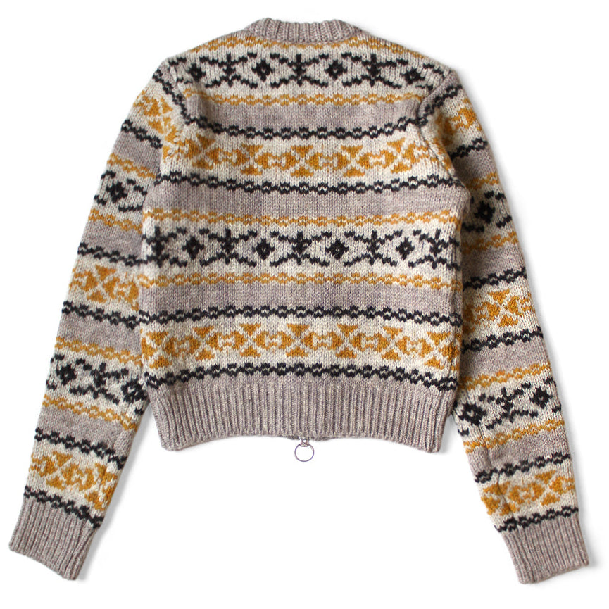 Kapital 3G Wool Yellowknife Fair Isle Zip Short Cardigan