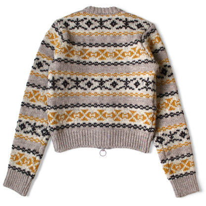 Kapital 3G Wool Yellowknife Fair Isle Zip Short Cardigan