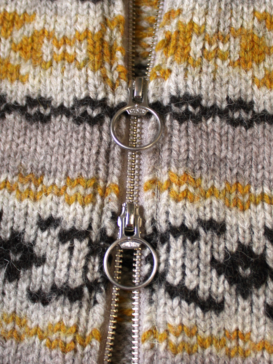 Kapital 3G Wool Yellowknife Fair Isle Zip Short Cardigan