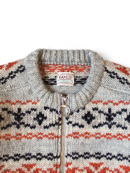Kapital 3G Wool Yellowknife Fair Isle Zip Short Cardigan