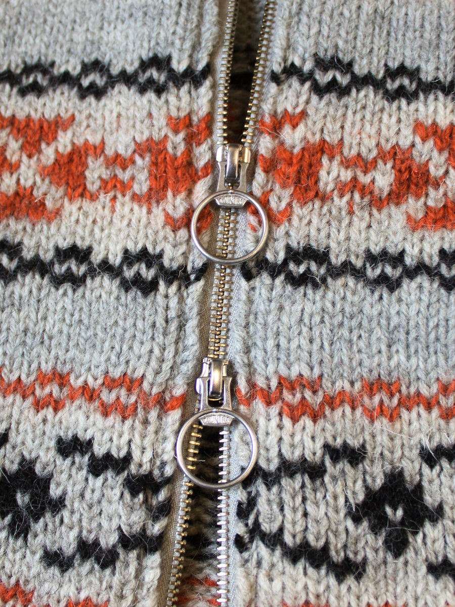 Kapital 3G Wool Yellowknife Fair Isle Zip Short Cardigan