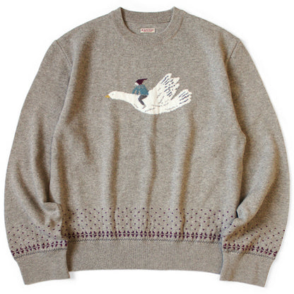 Kapital 12G Wool Crew Neck Sweater (Fly Goose)
