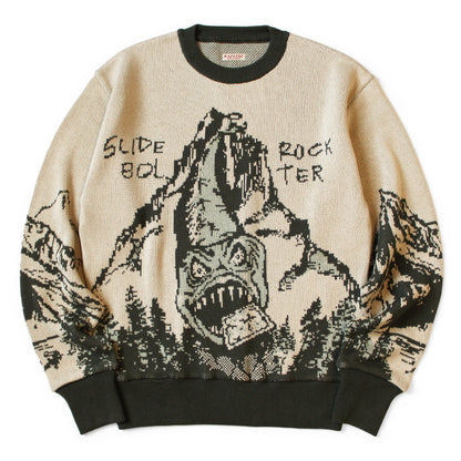 Kapital 8G Jacquard Knit Vintage Crew Sweater (The Slide Rock Bolter)