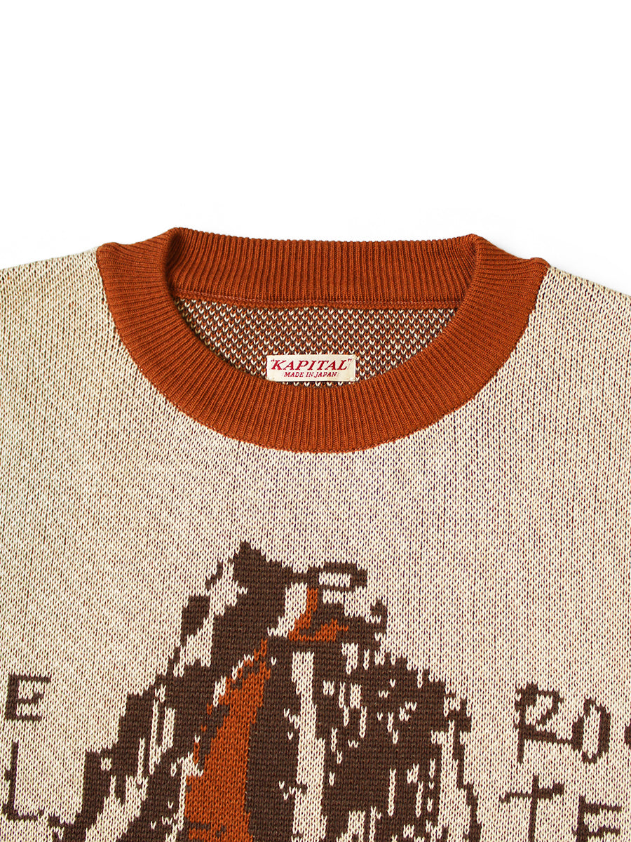 Kapital 8G Jacquard Knit Vintage Crew Sweater (The Slide Rock Bolter)