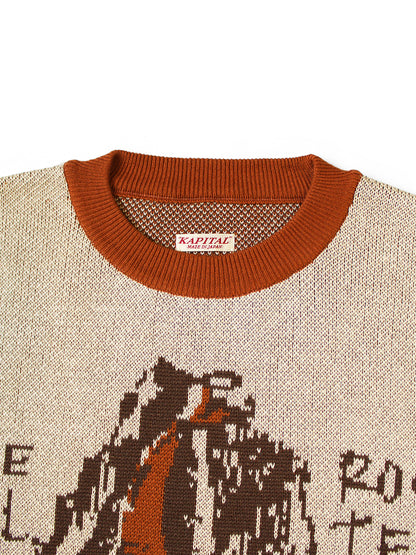 Kapital 8G Jacquard Knit Vintage Crew Sweater (The Slide Rock Bolter)
