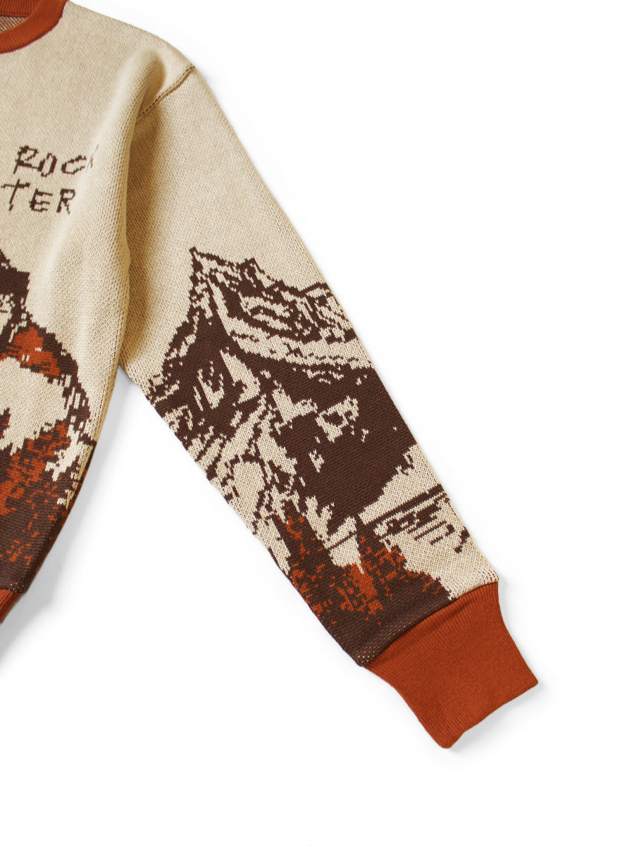 Kapital 8G Jacquard Knit Vintage Crew Sweater (The Slide Rock Bolter)