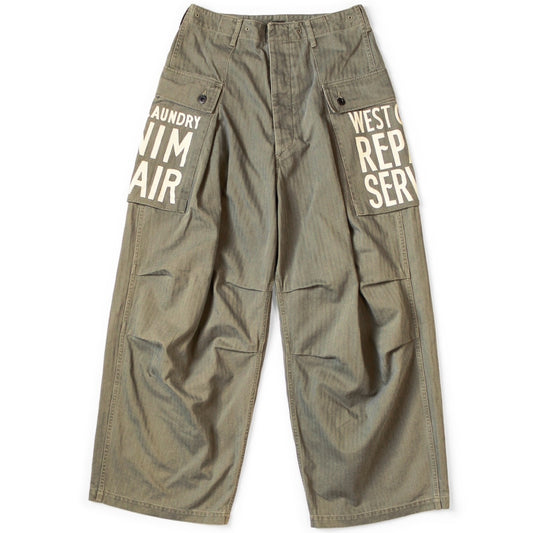 Kapital Herringbone Jumbo Monkey Pants (Factory Repair Print & Embroidery)