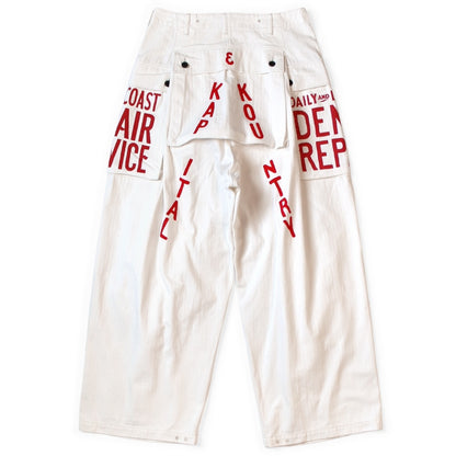 Kapital Herringbone Jumbo Monkey Pants (Factory Repair Print & Embroidery)