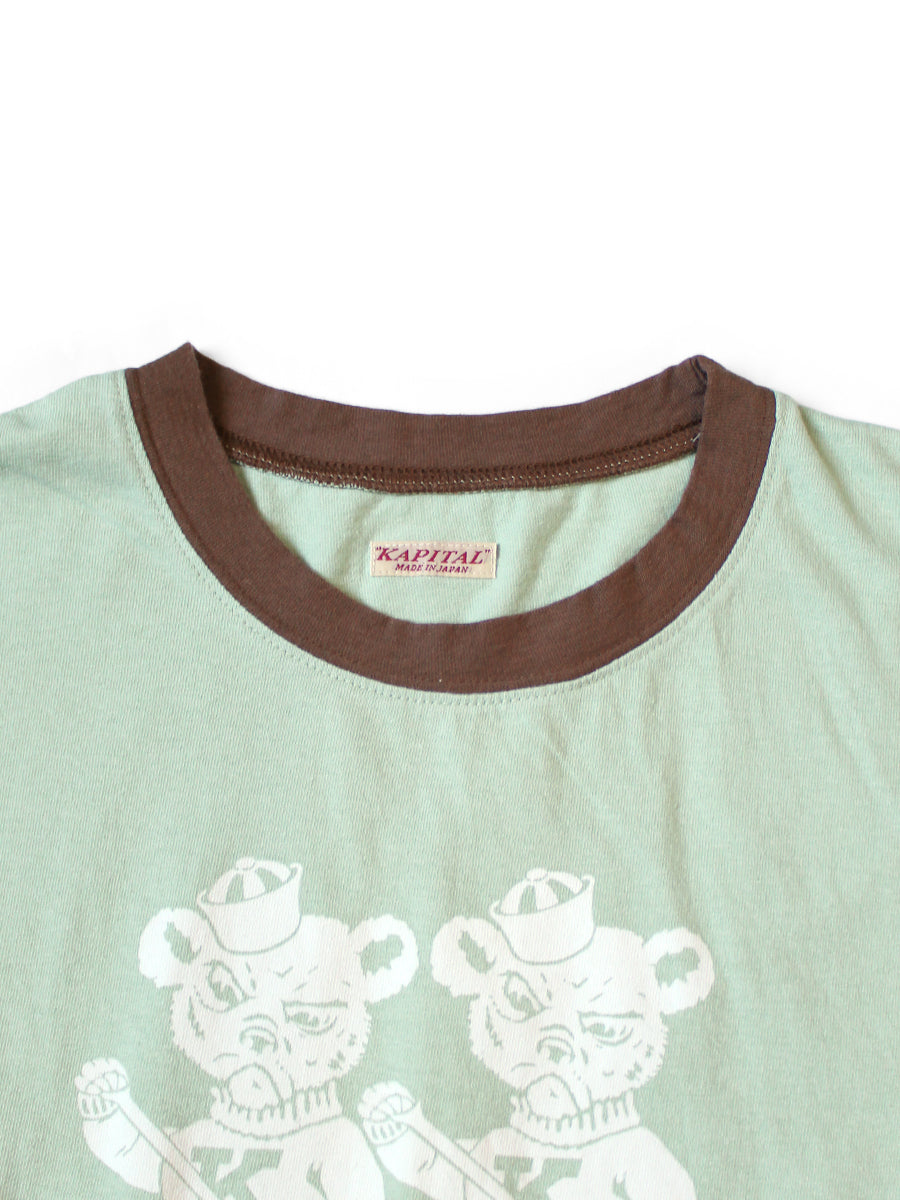 Kapital Jersey Ringer T-Shirt (`K` Bear Print)