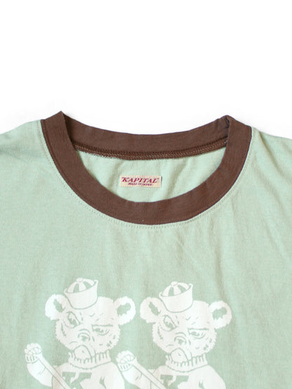 Kapital Jersey Ringer T-Shirt (`K` Bear Print)