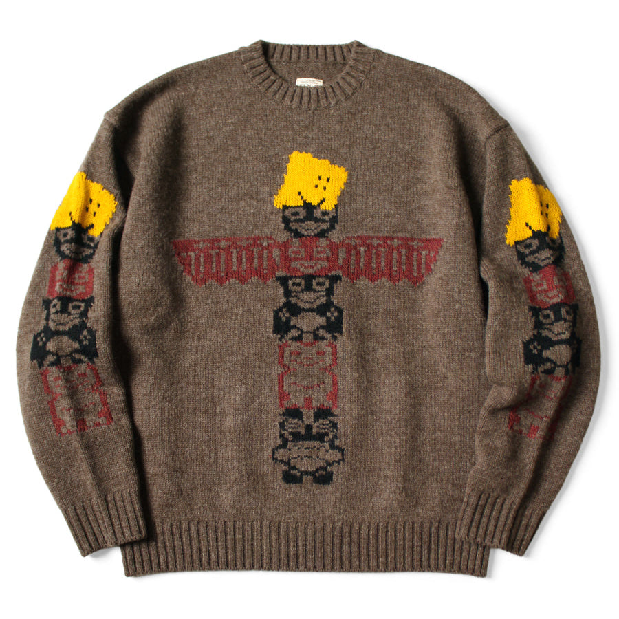 Kapital 5G Wool Peckish Totem Pole Crew Sweater