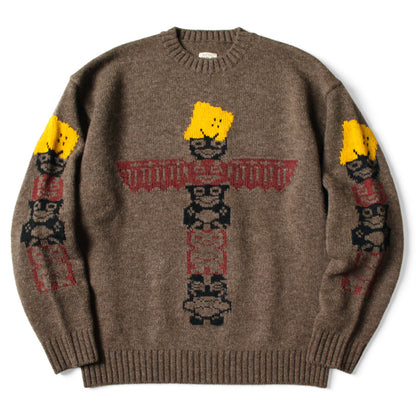 Kapital 5G Wool Peckish Totem Pole Crew Sweater