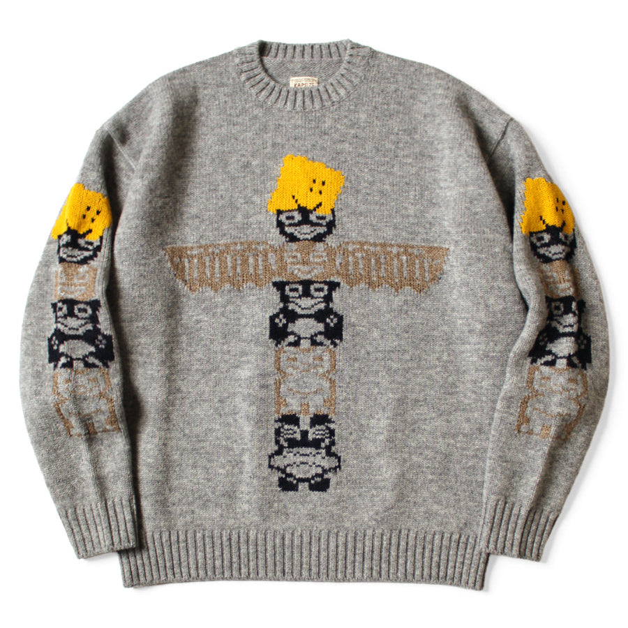 Kapital 5G Wool Peckish Totem Pole Crew Sweater