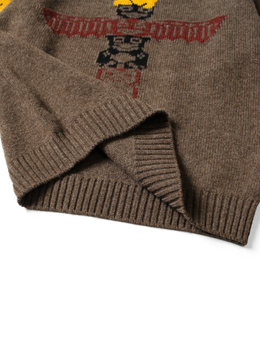 Kapital 5G Wool Peckish Totem Pole Crew Sweater