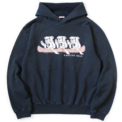 Kapital Fleece Hooded Sweatshirt (`P`Bulldog Print)
