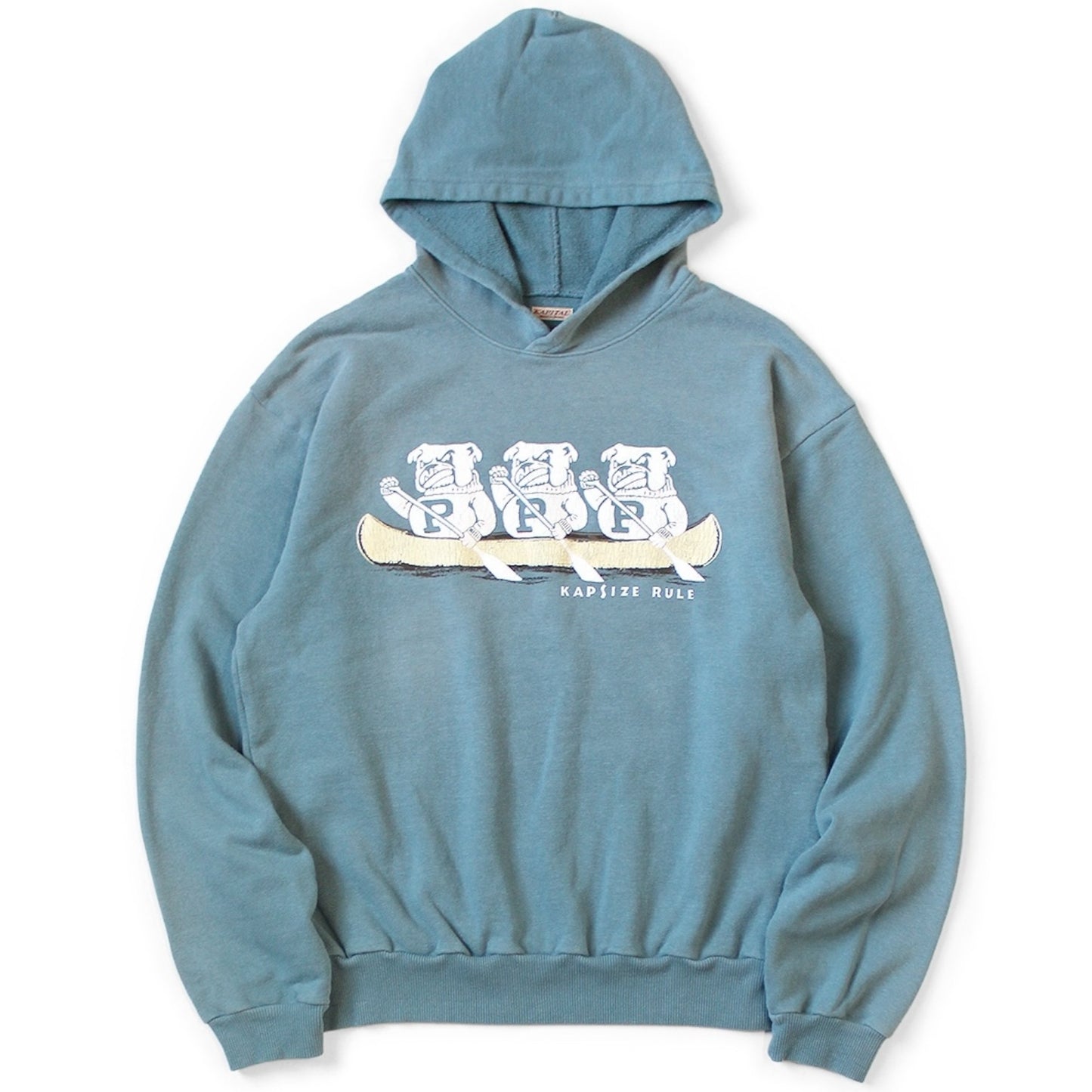 Kapital Fleece Hooded Sweatshirt (`P`Bulldog Print)