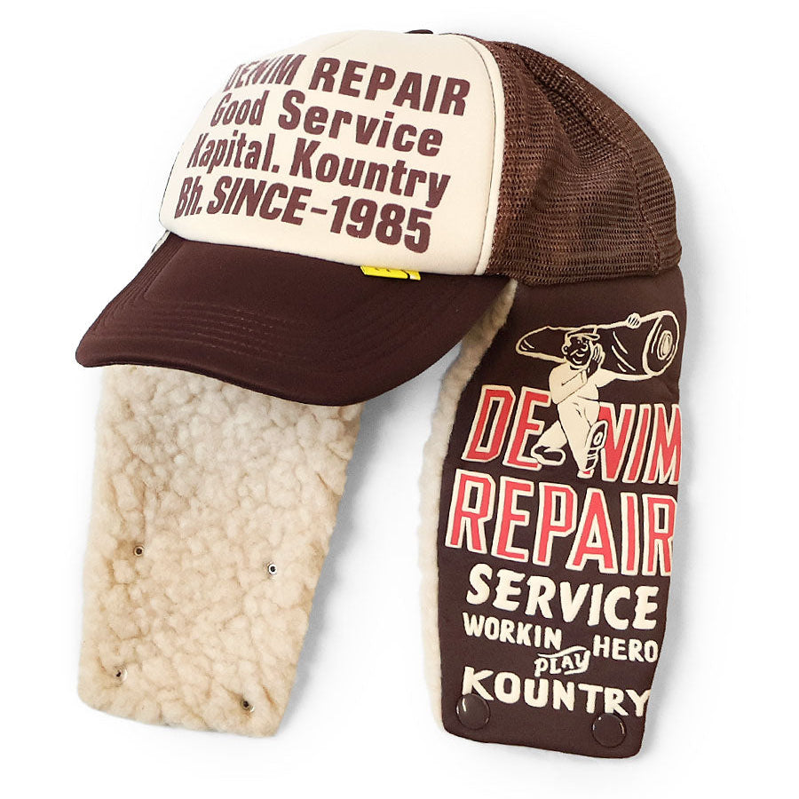 Kapital Denim Repair Service Lumber Trucker Cap