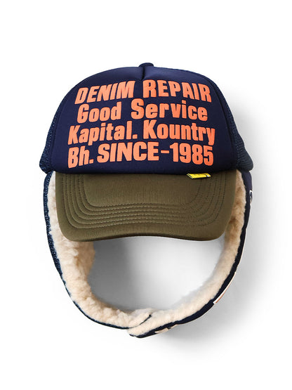 Kapital Denim Repair Service Lumber Trucker Cap