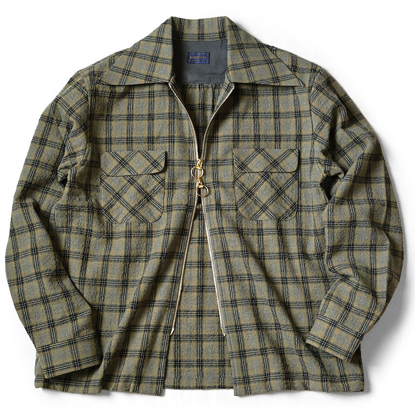 Kapital Wool Check Zip Up Friend Pocket Board Shirt