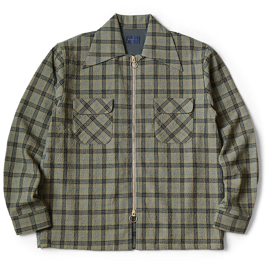 Kapital Wool Check Zip Up Friend Pocket Board Shirt