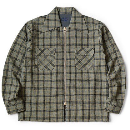 Kapital Wool Check Zip Up Friend Pocket Board Shirt