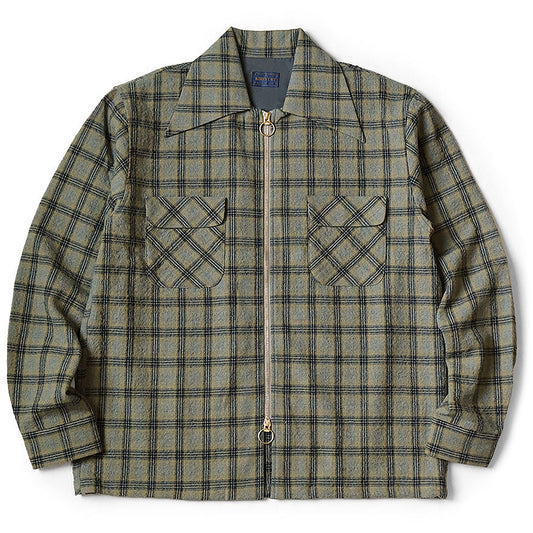 Kapital Wool Check Zip Up Friend Pocket Board Shirt