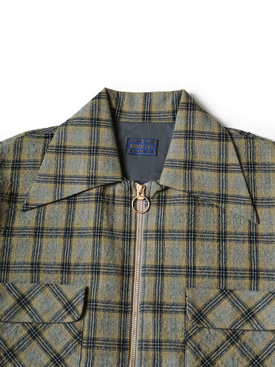Kapital Wool Check Zip Up Friend Pocket Board Shirt