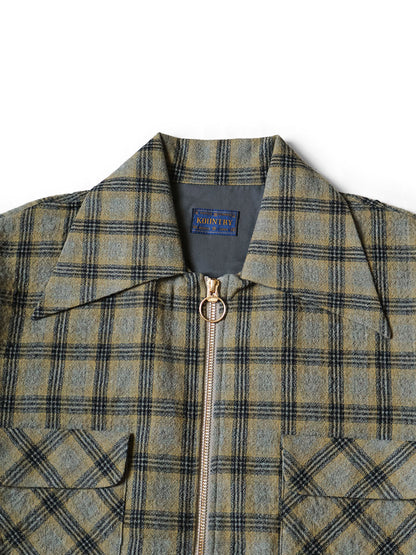 Kapital Wool Check Zip Up Friend Pocket Board Shirt