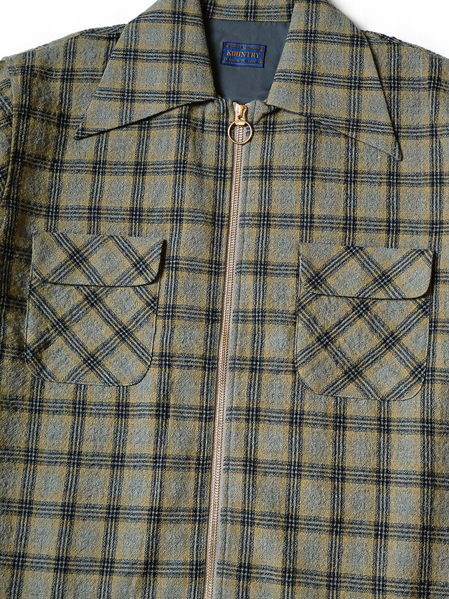 Kapital Wool Check Zip Up Friend Pocket Board Shirt