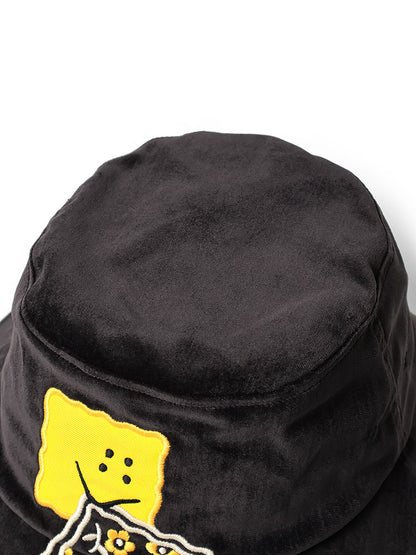 Kapital Velveteen Bucket Hat With Short Brim (Peckish Rainbowy)