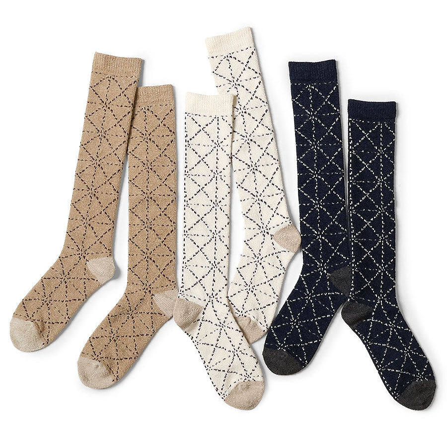 Kapital 84 Strands Of Mohair Yarn Sashiko Knee Socks