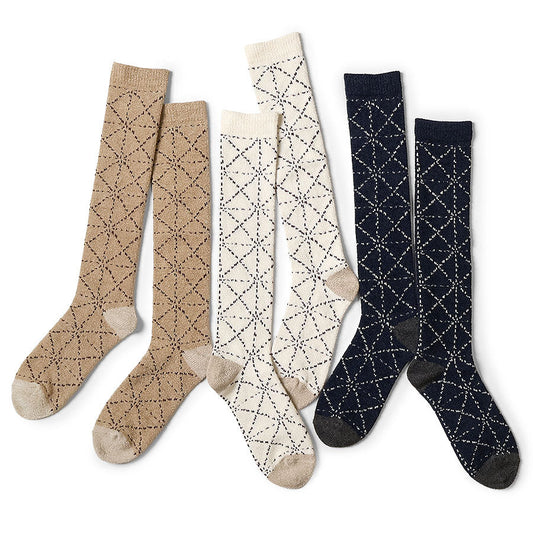 Kapital 84 Strands Of Mohair Yarn Sashiko Knee Socks