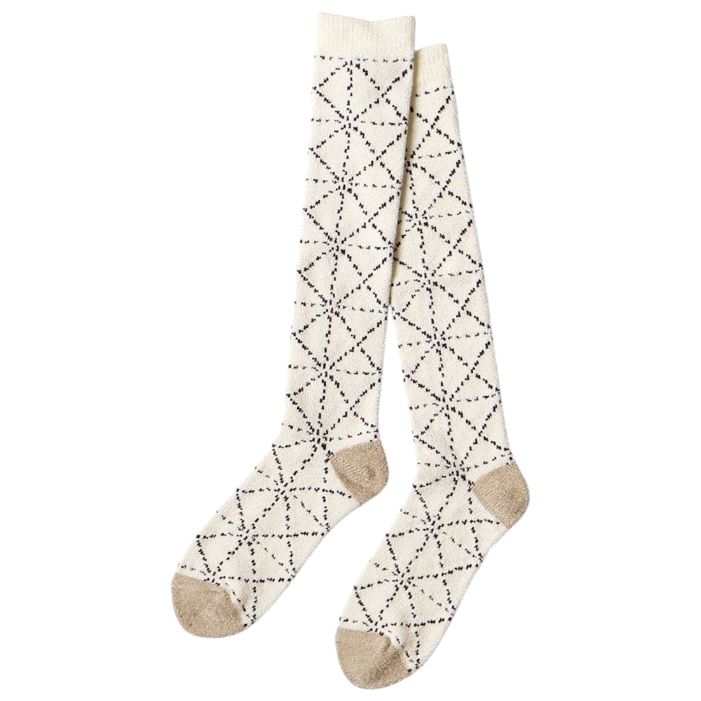 Kapital 84 Strands Of Mohair Yarn Sashiko Knee Socks