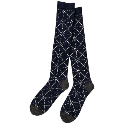 Kapital 84 Strands Of Mohair Yarn Sashiko Knee Socks