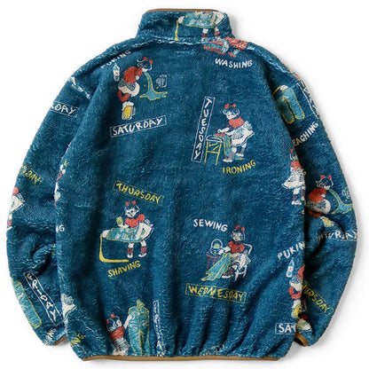 Kapital Kountry Calendar Pattern Snap Fleece