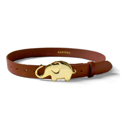 Kapital Leather Trunk Up Elephant Buckle Belt