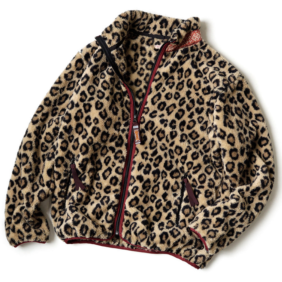 Kapital Leopard Pattern Fleece Zip Jacket Blouson