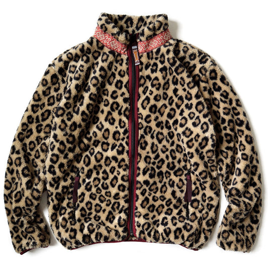 Kapital Leopard Pattern Fleece Zip Jacket Blouson