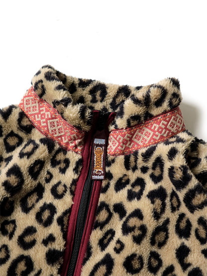 Kapital Leopard Pattern Fleece Zip Jacket Blouson