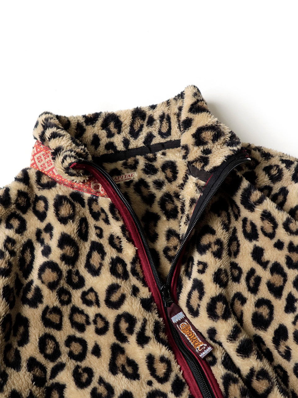 Kapital Leopard Pattern Fleece Zip Jacket Blouson