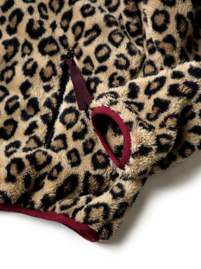 Kapital Leopard Pattern Fleece Zip Jacket Blouson