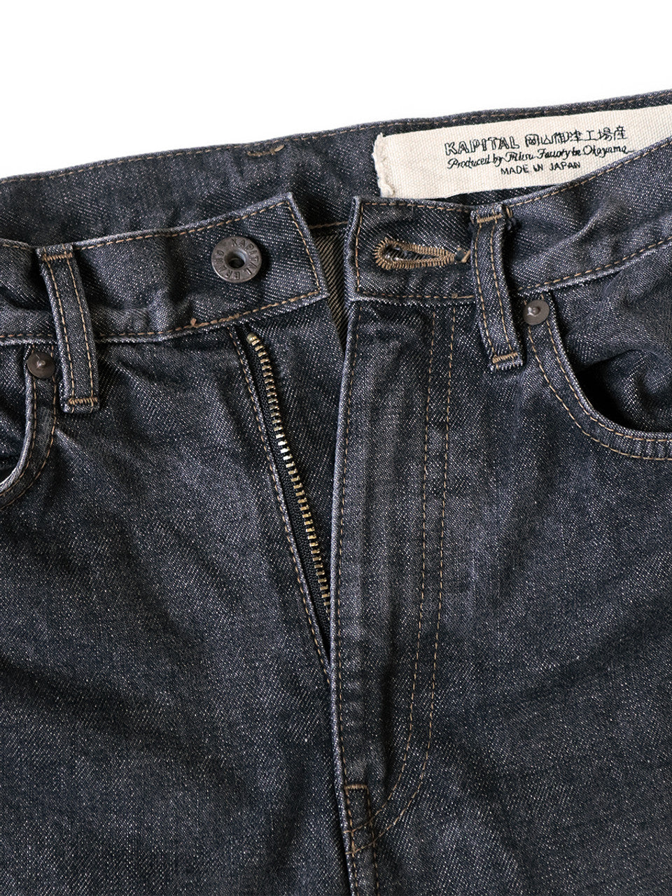 Kapital 14oz Black Denim 5P Okabellbo