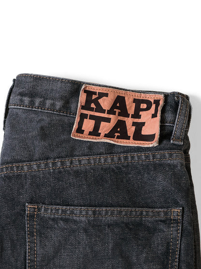 Kapital 14oz Black Denim 5P Okabellbo