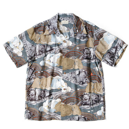 Kapital Silk Rayon Tibe-Lympic Train Print Aloha Shirt