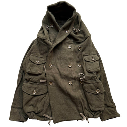 Kapital Vintage Melton Wool Ring Coat Khaki