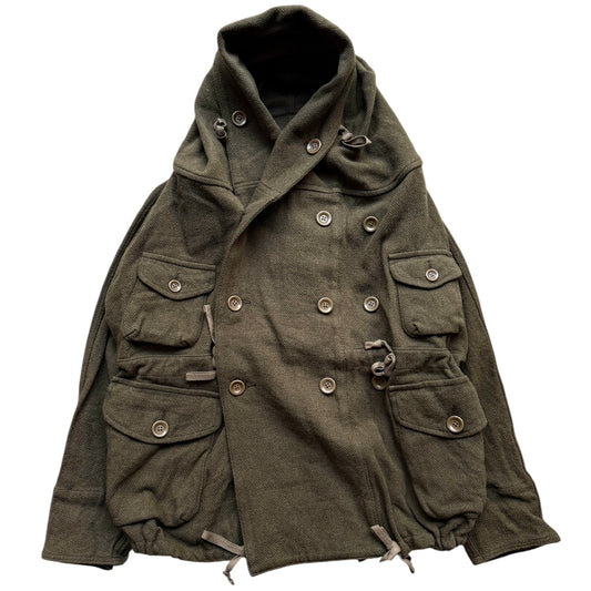 Kapital Vintage Melton Wool Ring Coat Khaki