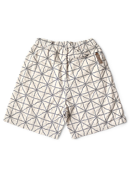 Kapital 8oz Color Denim FOLK-DOJO Embroidered Easy Shorts