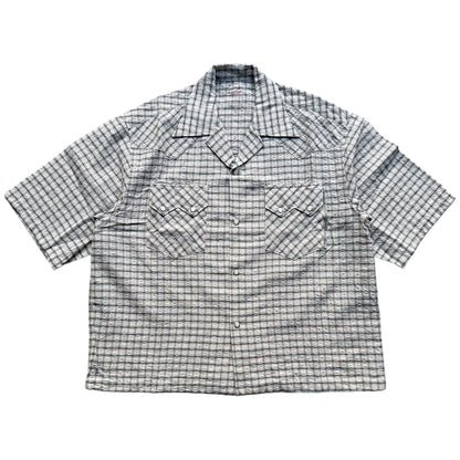 Kapital Cotton Linen Soccer Check Open-Collar Western Big Shirt